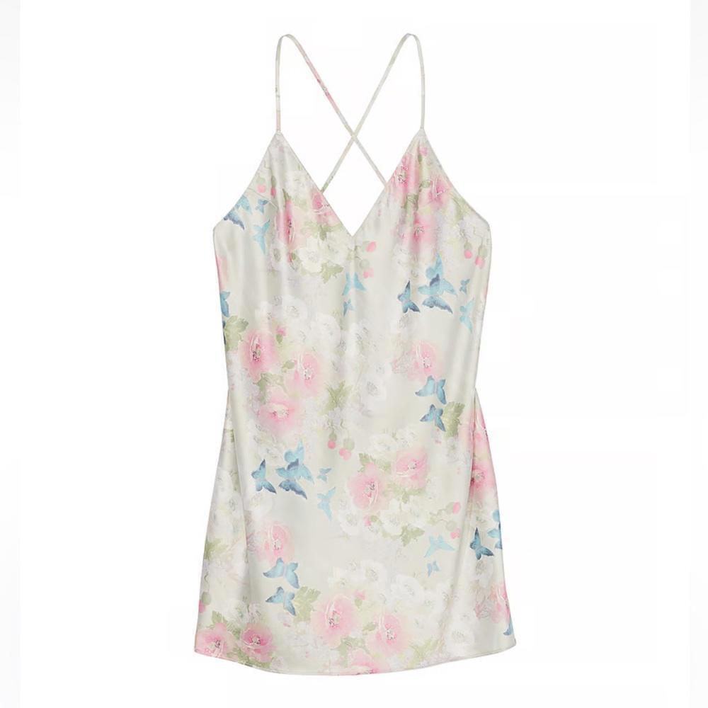 VICTORIA'S SECRET Satin Open-Back Slip